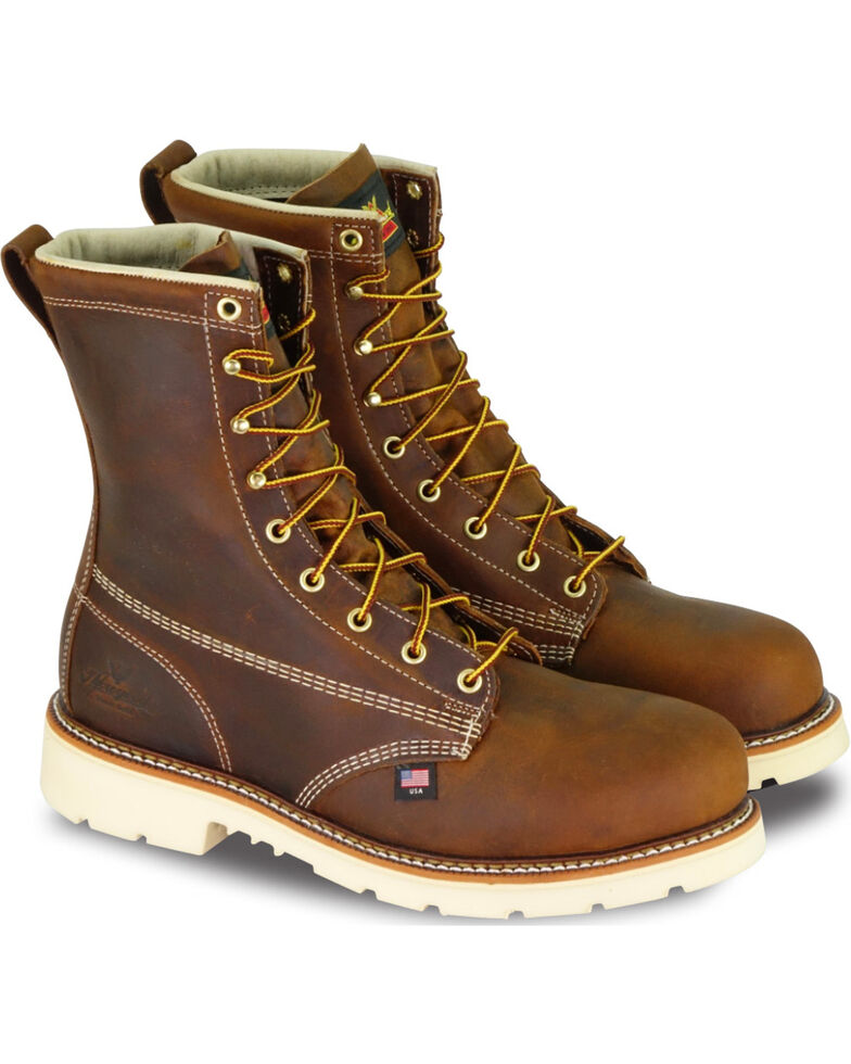Thorogood Men's American Heritage Classics 8" Work Boots - Steel Toe, Brown, hi-res