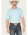 Image #1 - Ariat Men's 360 Airflow Printed Short Sleeve Polo, Blue, hi-res