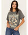 Image #1 - Youth in Revolt Women's Jackson Hideout Skeleton Short Sleeve Graphic T-Shirt, Charcoal, hi-res