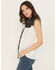 Image #2 - Cowgirl Hardware Women's Sleeveless Denim Chiffon Blouse, Black, hi-res