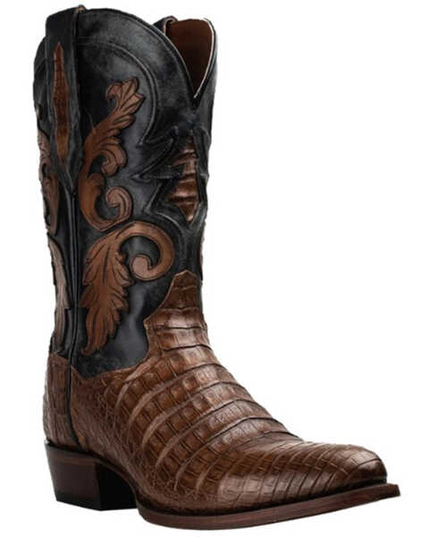 Image #1 - Dan Post Men's Socrates Caiman Exotic Western Boots - Medium Toe, Medium Brown, hi-res