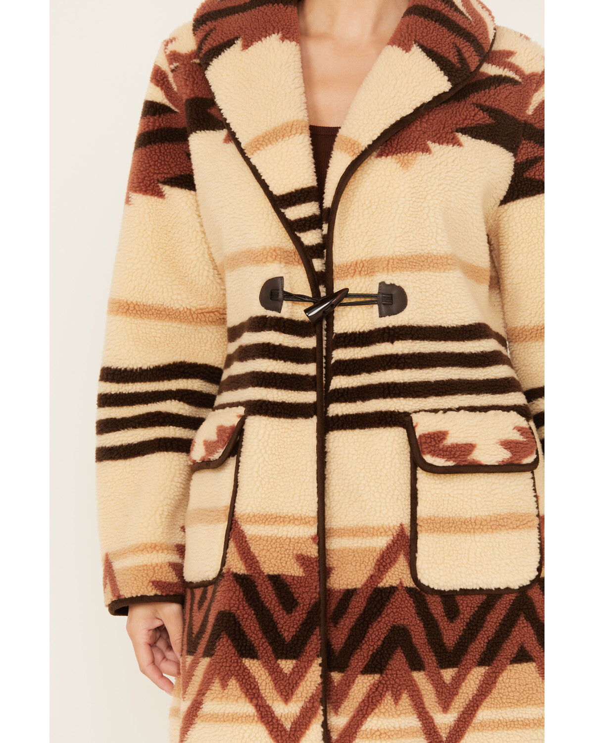 Image #3 - Tasha Polizzi Women's Enchanted Southwestern Print Sherpa Blanket Coat, Tan, hi-res