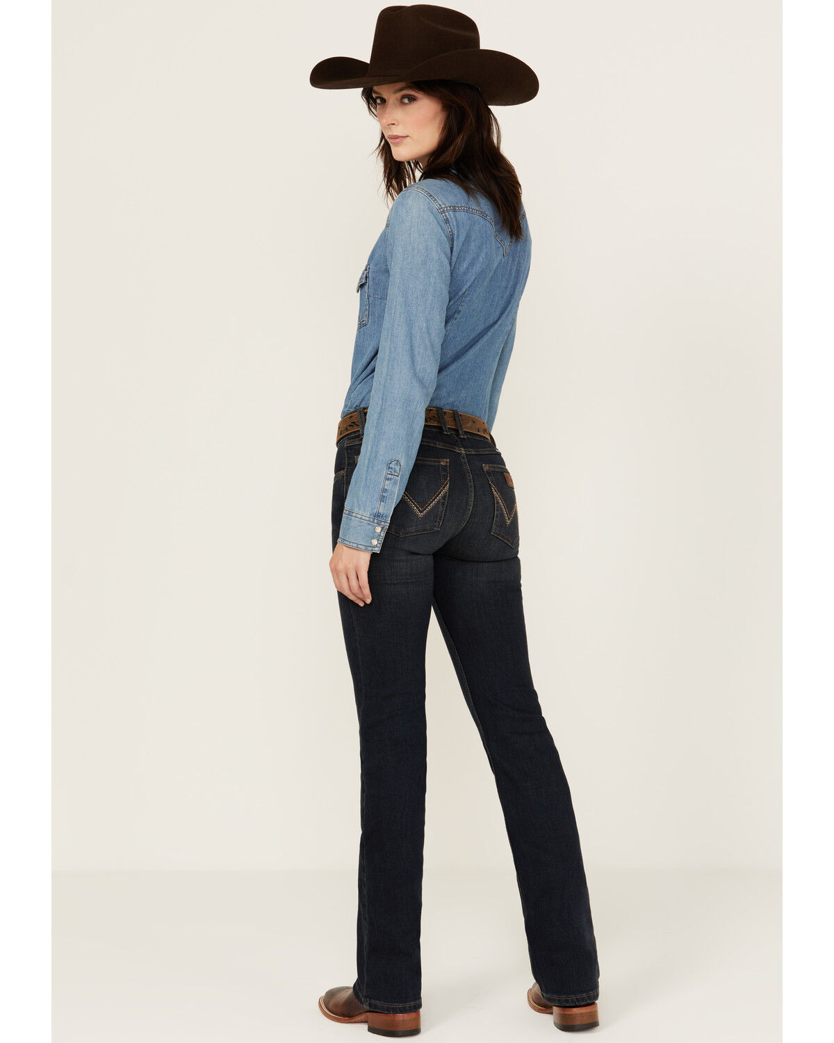 Image #3 - Wrangler Retro Women's Dark Wash Mid Rise Bootcut Jeans, Dark Wash, hi-res