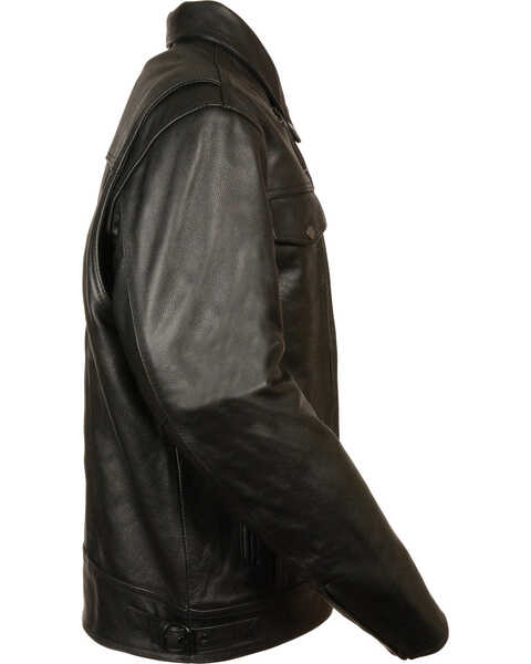 Image #3 - Milwaukee Leather Men's Utility Vented Cruiser Jacket - Tall, Black, hi-res