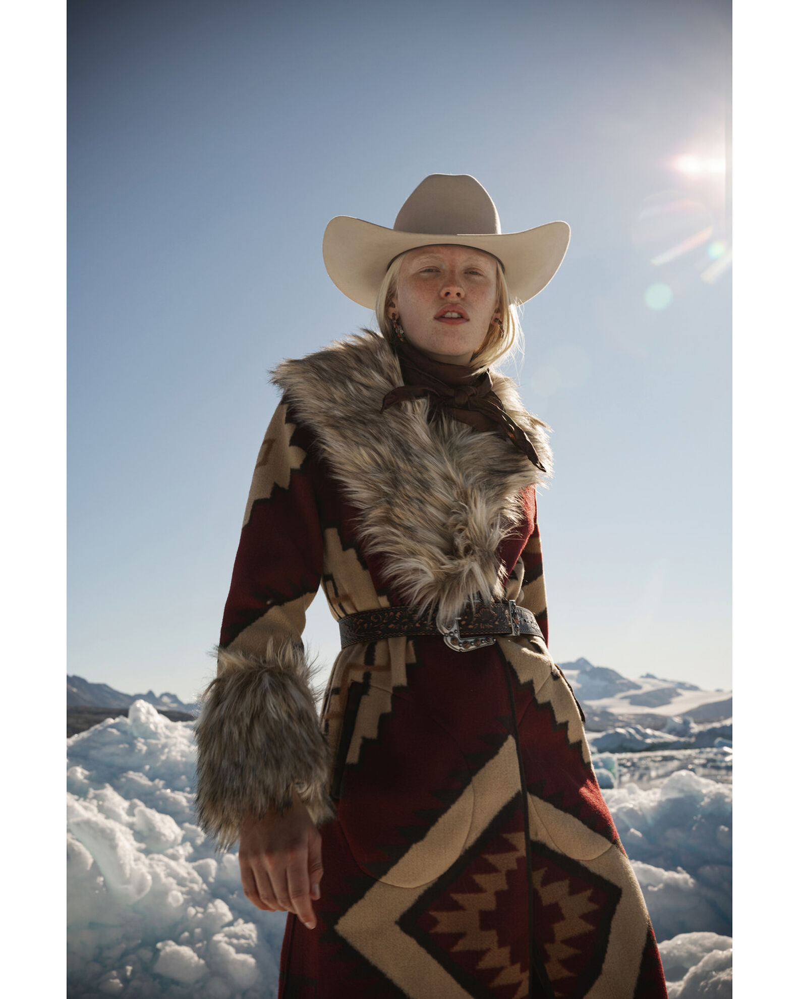 Product Name Tasha Pollizzi Women s Southwestern Print Faux Fur Coat