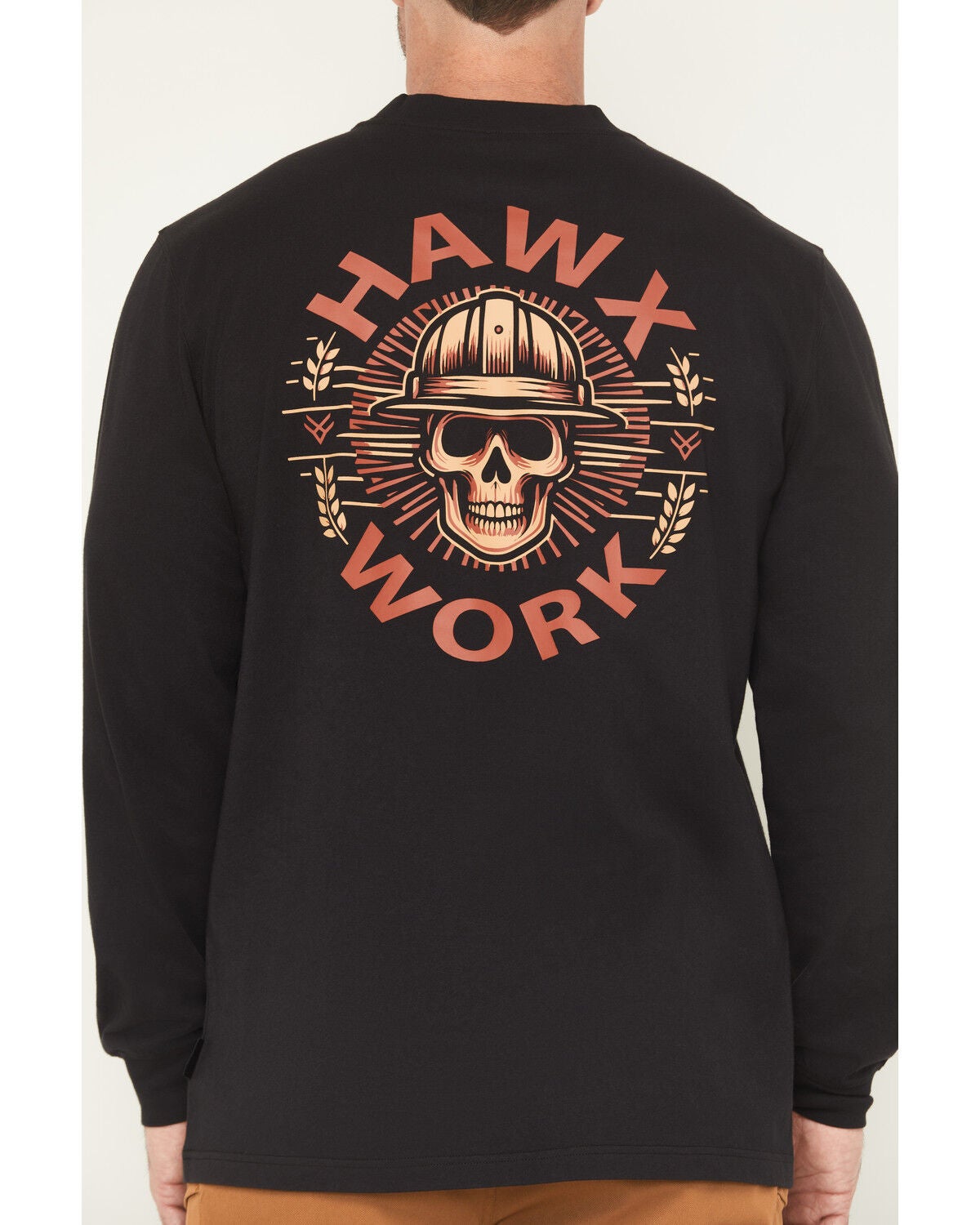 Image #4 - Hawx Men's Harvest Long Sleeve Graphic Work T-Shirt, Black, hi-res