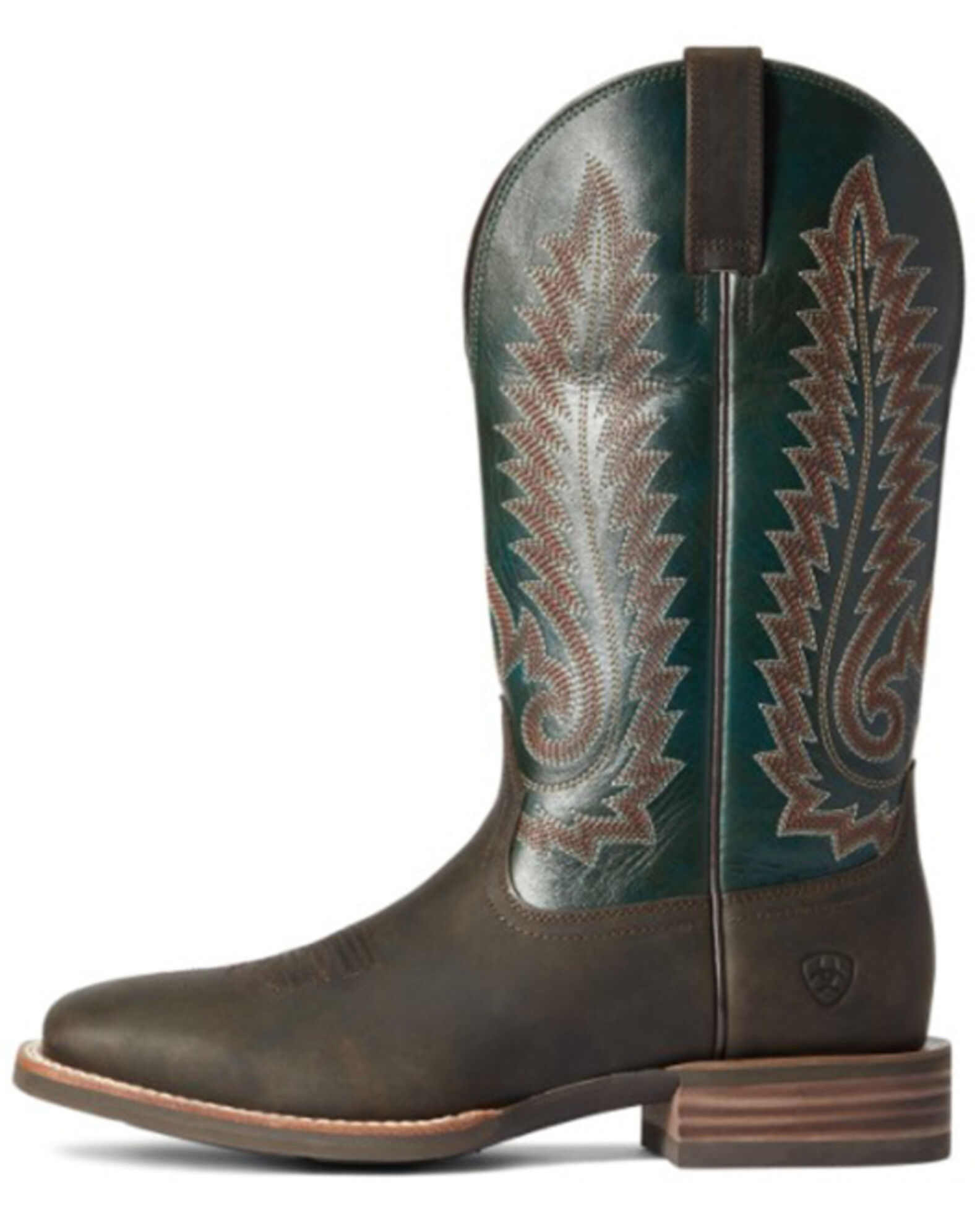Image #2 - Ariat Men's Creston Western Performance Boots - Broad Square Toe, Brown, hi-res