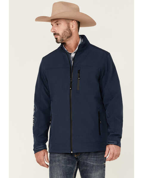Cody James Core Men's Steamboat Logo Zip-Front Softshell Jacket , Navy, hi-res