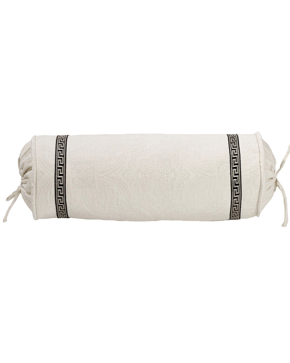 HiEnd Accent White Augusta Matelasse Neckroll Pillow, White, hi-res
