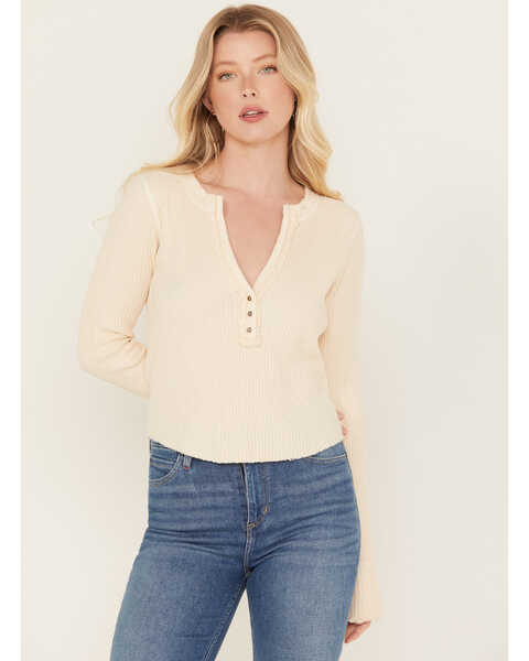 Image #1 - Free People Women's Colt Long Sleeve Top, Oatmeal, hi-res