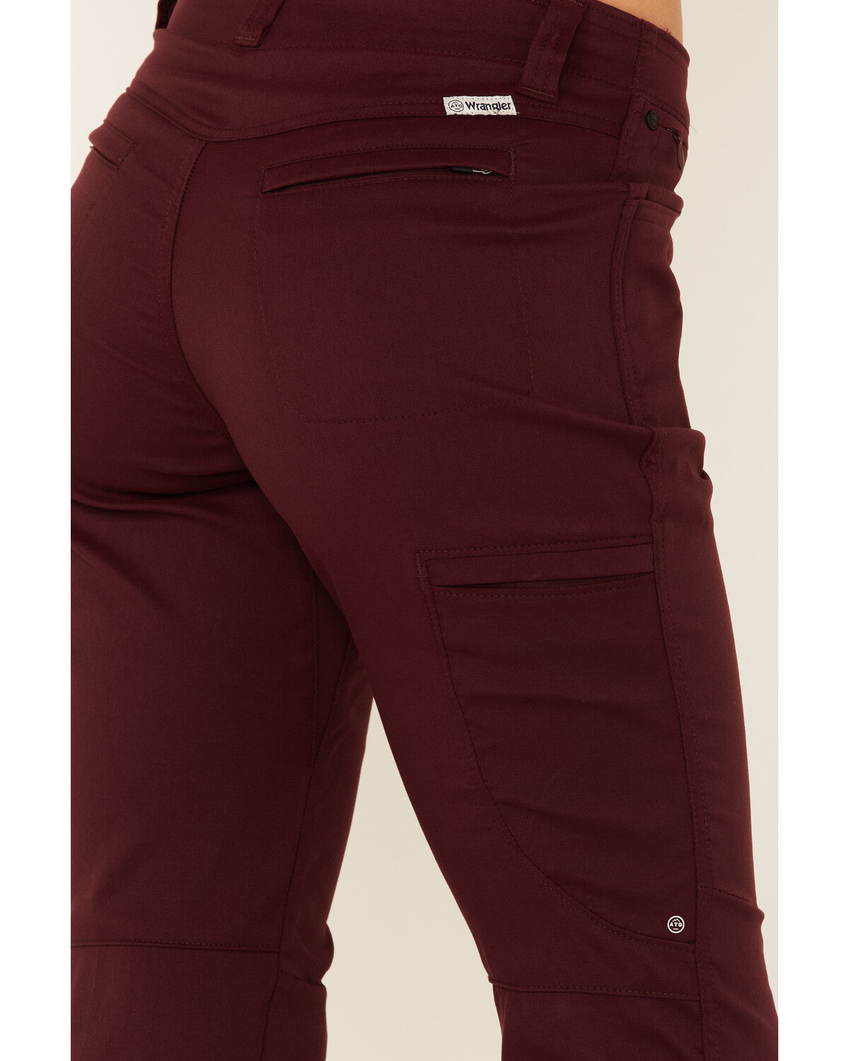 Image #3 - Wrangler Women's Slim Fit Utility Pants, Maroon, hi-res