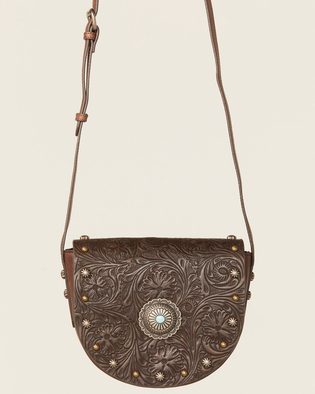 Image #2 - Shyanne Women's Tooled Crossbody Bag, Brown, hi-res
