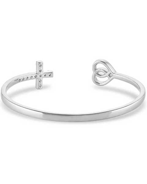Image #2 - Montana Silversmiths Women's Love and Faith Cuff Bracelet , Silver, hi-res