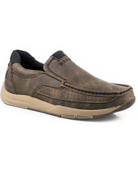 Roper Men's Ulysses Slip-On Casual Swifter Shoes - Moc Toe , Brown, hi-res