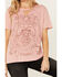 Image #3 - Blended Women's Rodeo Cowboy Cutout Short Sleeve Graphic Tee , Pink, hi-res