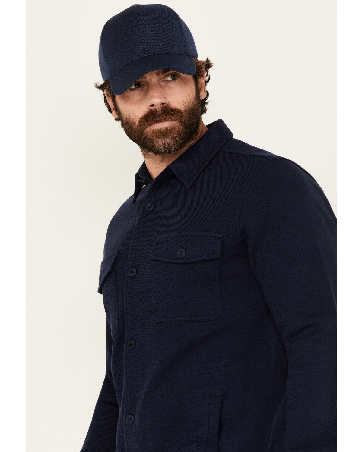 Image #2 - Brothers and Sons Men's Wheeler Solid Long Sleeve Button-Down Western Shirt, Navy, hi-res