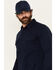 Image #2 - Brothers and Sons Men's Wheeler Solid Long Sleeve Button-Down Western Shirt, Navy, hi-res