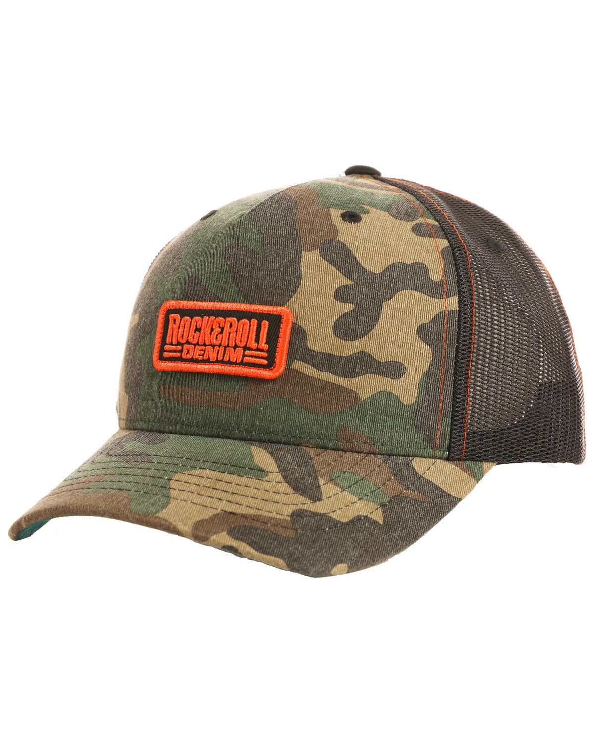 Image #2 - Rock & Roll Denim Men's Camo Print Twill Snap Back Ball Cap, Camouflage, hi-res