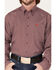 Image #4 - Cinch Men's Geo Print Long Sleeve Button Down Western Shirt, Burgundy, hi-res