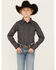 Image #1 - Cody James Boys' Dotted Long Sleeve Snap Western Shirt, Dark Blue, hi-res