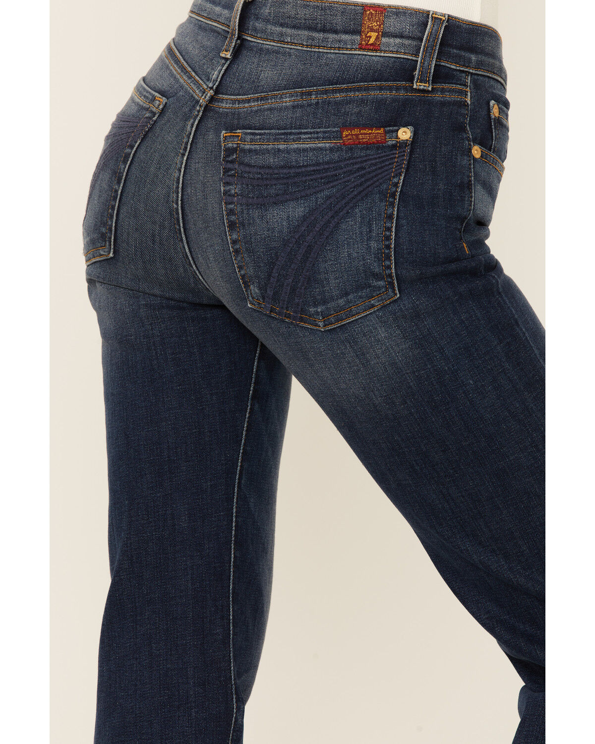Image #2 - 7 For All Mankind Women's Melrose Medium Wash Dojo Trouser Denim Jeans, Blue, hi-res