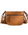Image #2 - Montana West Women's Genuine Leather Tooled Fringe Crossbody Bag , Brown, hi-res