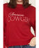 Image #3 - Baevely Women's American Cowgirl Sweater, Red, hi-res