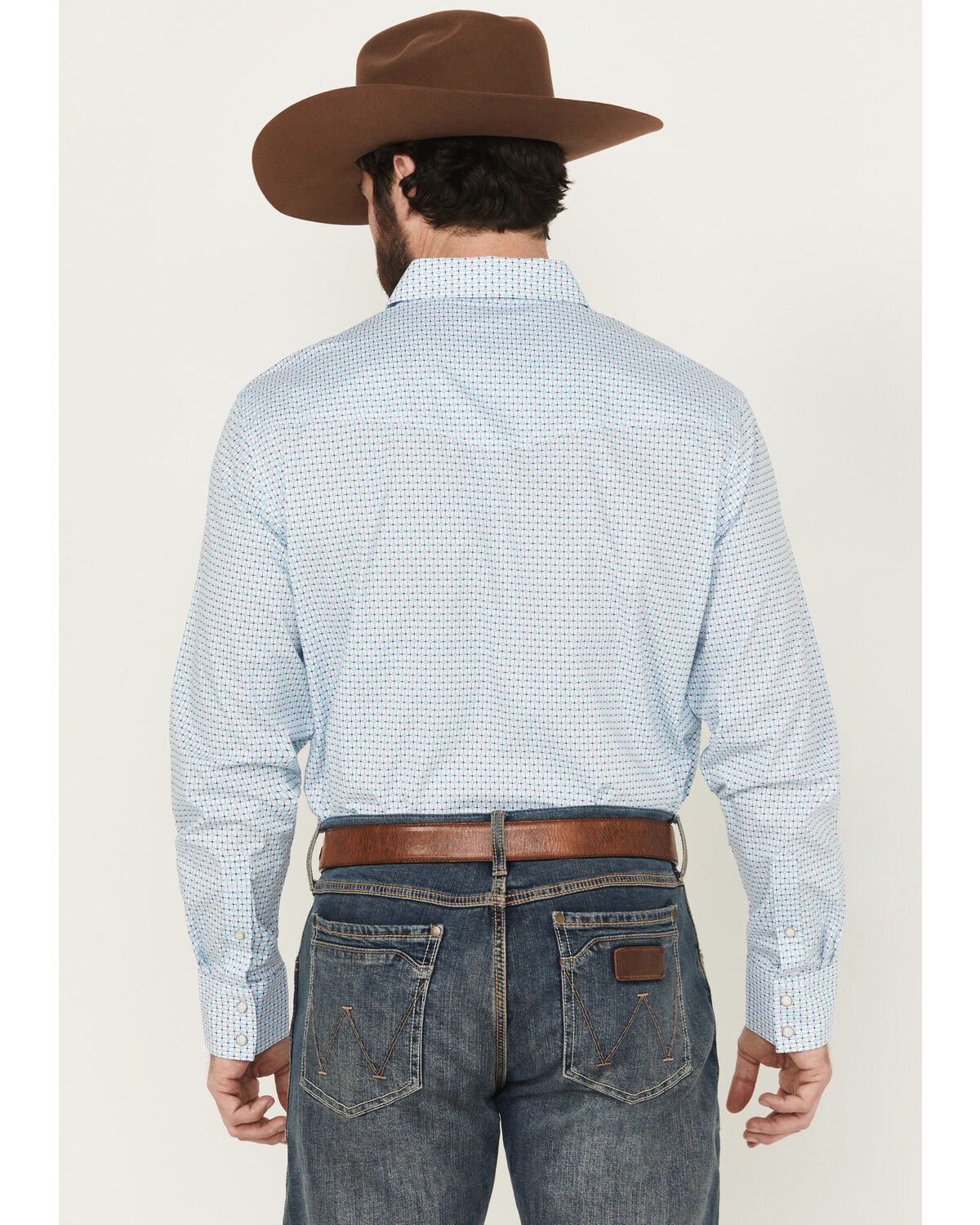 Image #4 - Wrangler Men's 20X Geo Print Long Sleeve Snap Stretch Western Shirt - Tall, White, hi-res