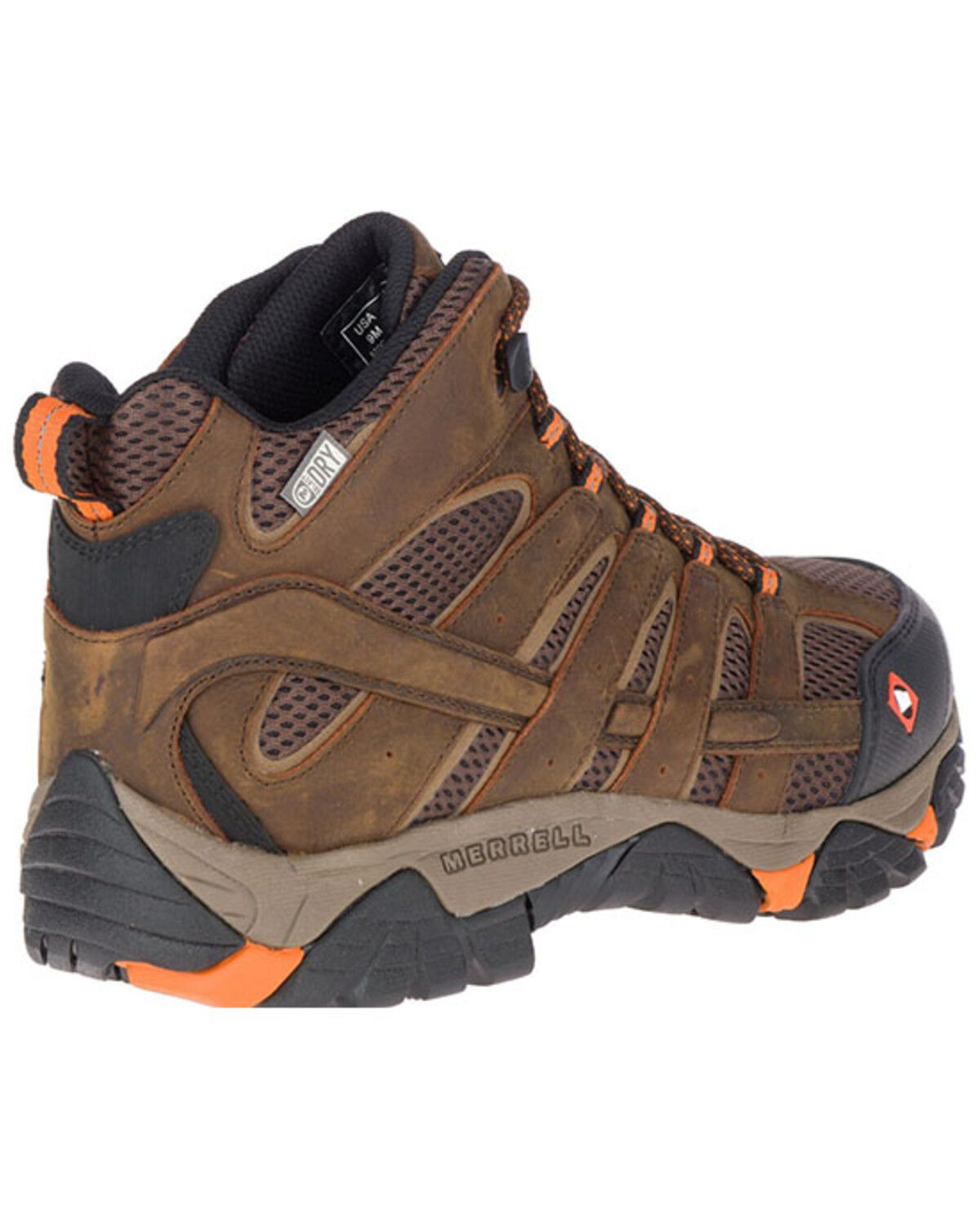 Image #4 - Merrell Men's MOAB Vertex Waterproof Hiking Boots - Soft Toe, Brown, hi-res