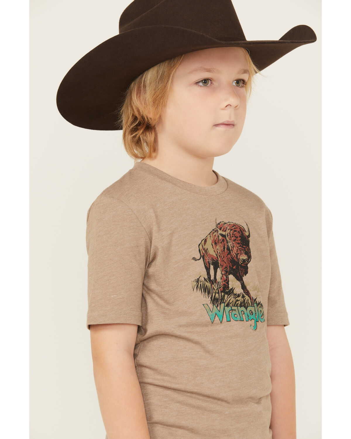 Image #3 - Wrangler Boys' Buffalo Short Sleeve Graphic T-Shirt, Grey, hi-res