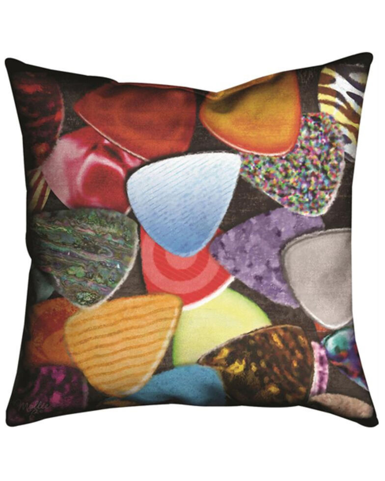 Manual Woodworkers Without Music Guitar Picks Pillow, Multi, hi-res