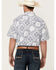 Image #4 - Cowboy Hardware Men's Boot Barn Exclusive Bandana Print Short Sleeve Snap Western Shirt, Navy, hi-res
