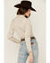 Image #4 - Shyanne Women's Paisley Print Long Sleeve Snap Stretch Western Shirt, Off White, hi-res