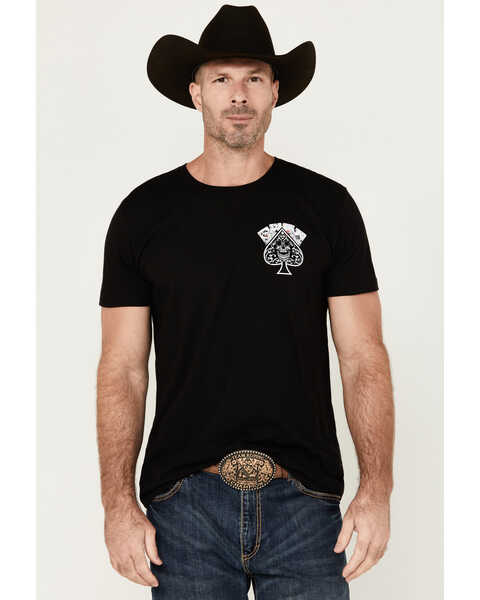 Image #2 - Cody James Men's Four Aces Short Sleeve Graphic T-Shirt , Black, hi-res