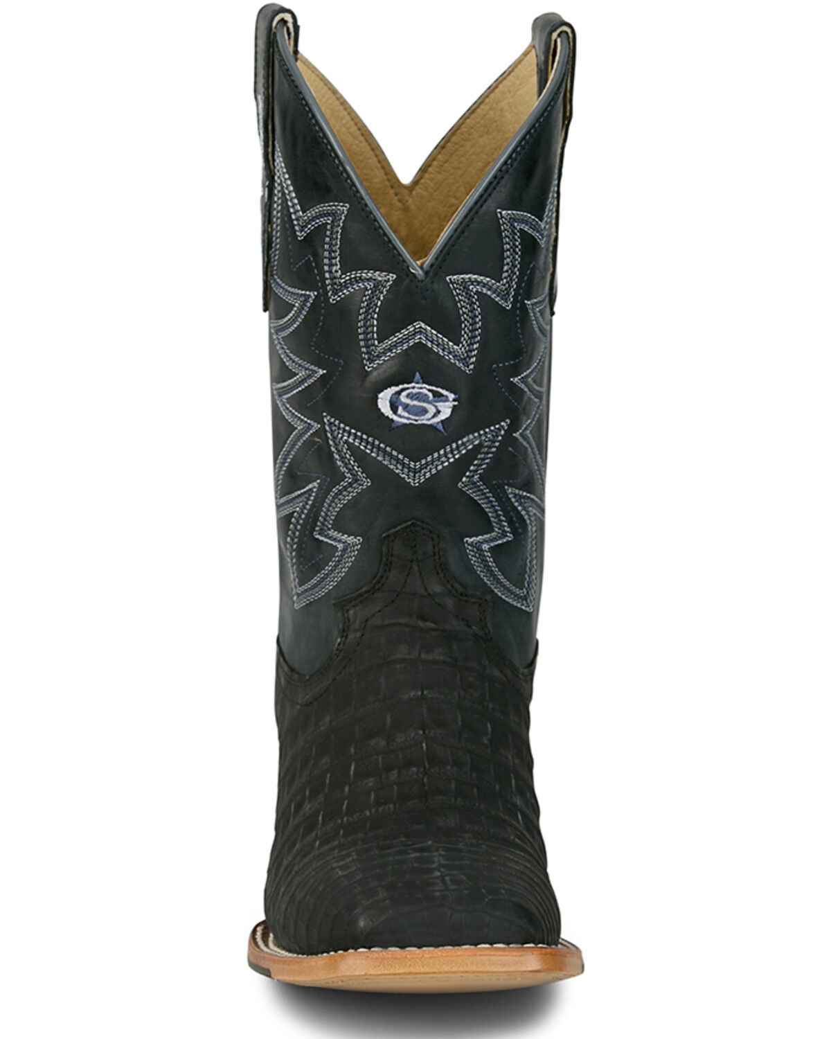 Image #4 - Justin Men's San Antone Exotic Caiman Western Boots - Broad Square Toe, Blue, hi-res