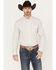 Image #1 - Cody James Men's Accent Geo Print Long Sleeve Button Down Shirt , Cream, hi-res