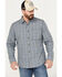 Image #1 - Brothers and Sons Men's Wewoka Plaid Print Long Sleeve Button-Down Western Shirt, Blue, hi-res