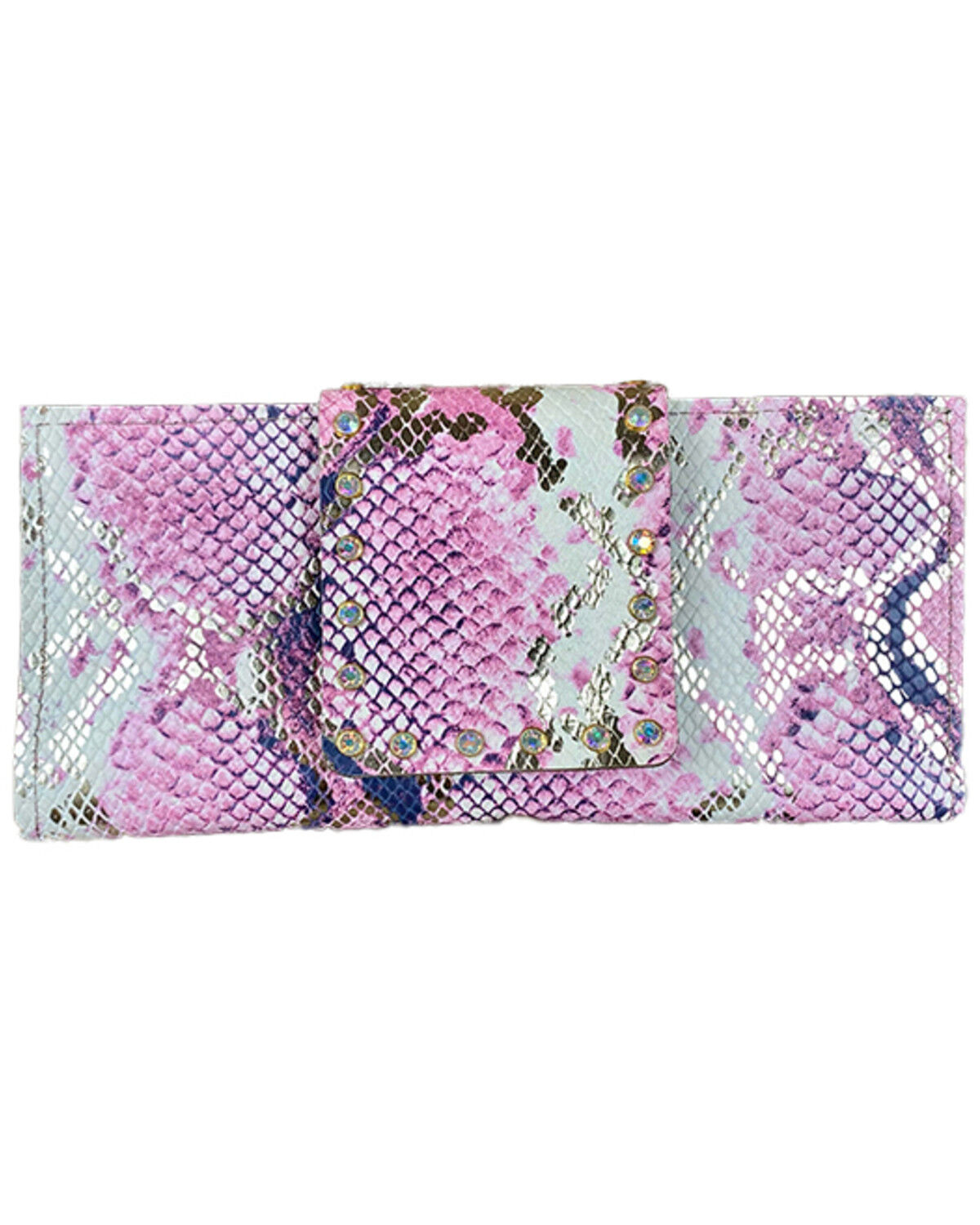 Image #1 - Keep It Gypsy Women's Snake Print Clutch, Pink, hi-res