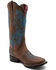 Image #1 - Ferrini Women's Ella Floral Cross Western Boots - Broad Square Toe , Brown, hi-res
