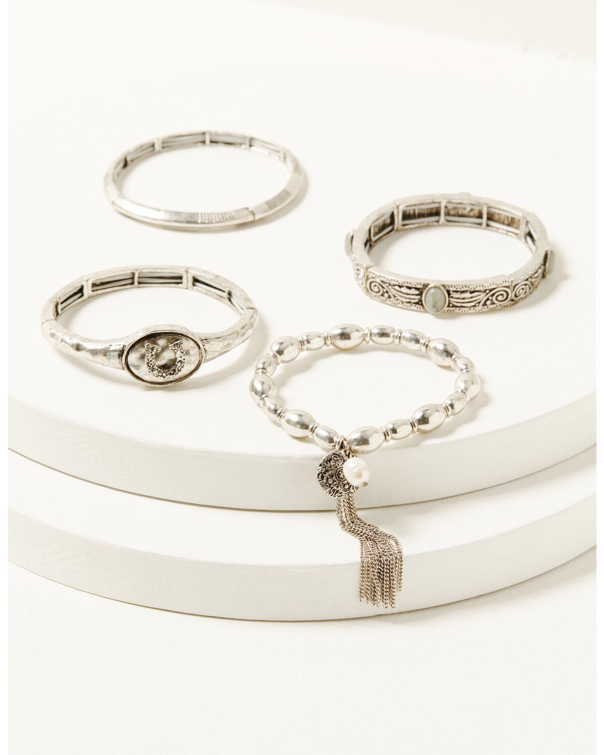 Shyanne Women's Gemma Stretch Bracelet Set - 4 Piece, Silver, hi-res