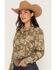 Image #2 - Ariat Women's Homestyle Rodeo Conversational Print Long Sleeve Button-Down Western Shirt, Moss Green, hi-res