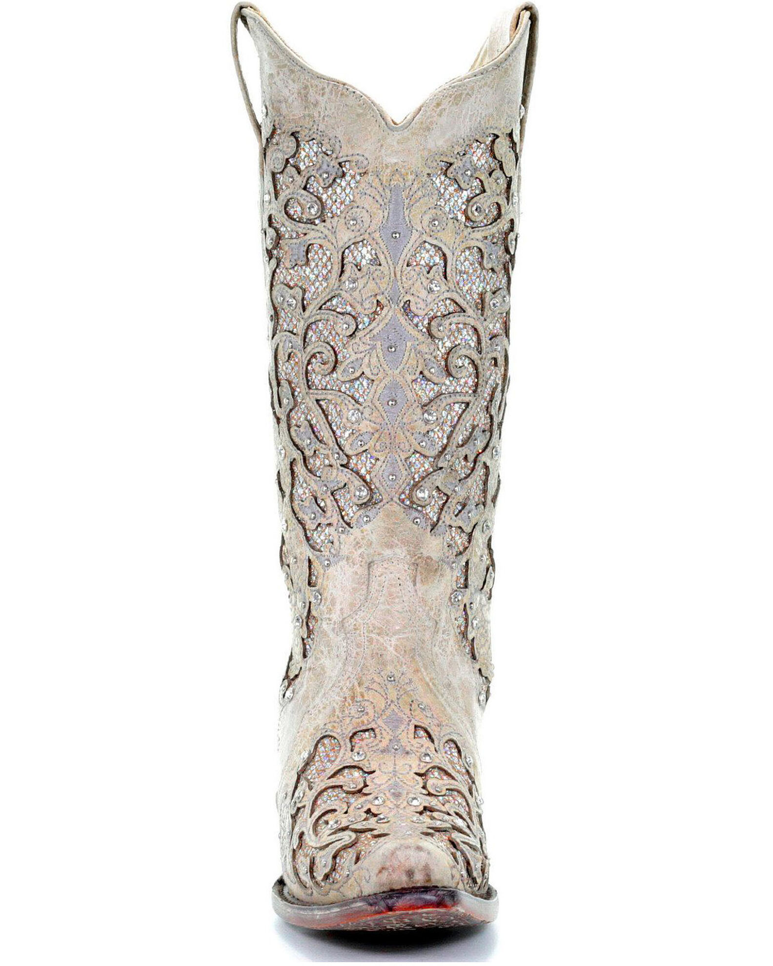 Corral Women s Glitter Inlay and Crystals Wedding Boots Snip Toe Sheplers