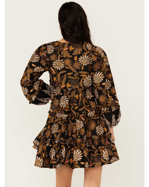 Image #4 - Cleobella Women's Tilda Floral Print Mini Dress, Brown, hi-res