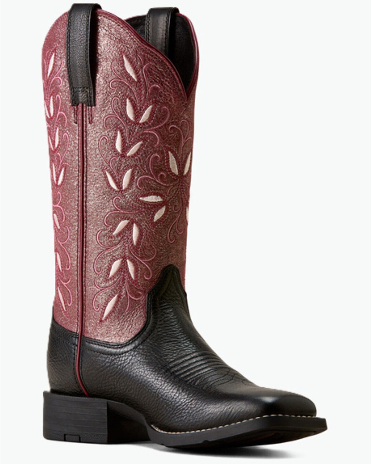 Image #1 - Ariat Women's Round Up Holly Performance Western Boots - Broad Square Toe, Black, hi-res