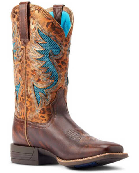 Ariat Women's Pinto VentTEK Western Performance Boots - Broad Square Toe, Brown, hi-res