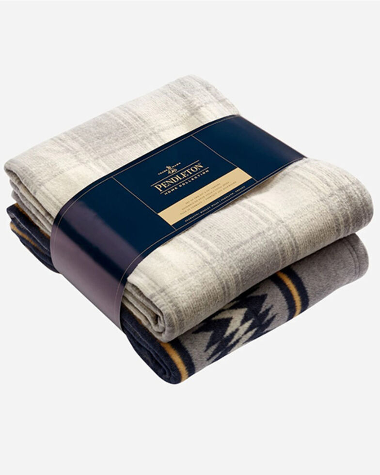 Pendleton 2-Pack Thunder Basket Throw Blanket Set, Navy, hi-res