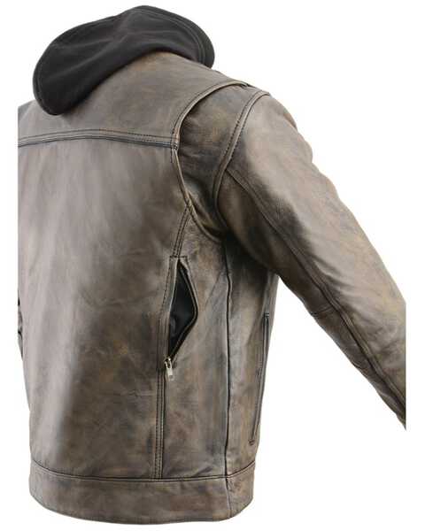 Image #4 - Milwaukee Leather Men's Distressed Utility Pocket Ventilated Concealed Carry Motorcycle Jacket  - 3X, Black, hi-res