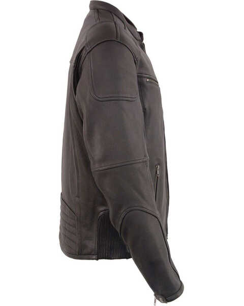 Image #2 - Milwaukee Leather Men's Cool Tec Leather Scooter Jacket , Black, hi-res