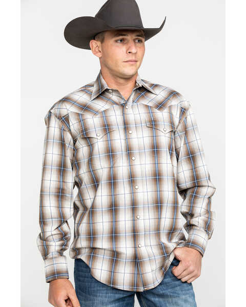 Image #5 - Roper Men's Brown Large Plaid Long Sleeve Western Shirt , Brown, hi-res
