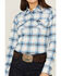 Image #4 - Kimes Ranch Women's Matadora Plaid Print Long Sleeve Western Snap Shirt, Blue, hi-res